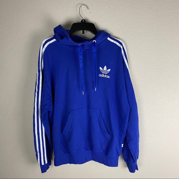Adidas Pullover Hoodie Track Men’s Blue - Picture 1 of 7